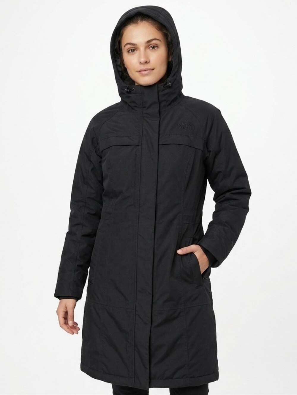 THE NORTH FACE Black 550 Down Hooded Winter Coat Jacket Size Small